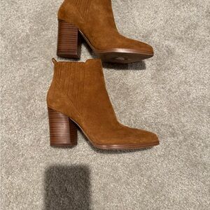 Marc Fisher Cognac Suede Ankle Boots